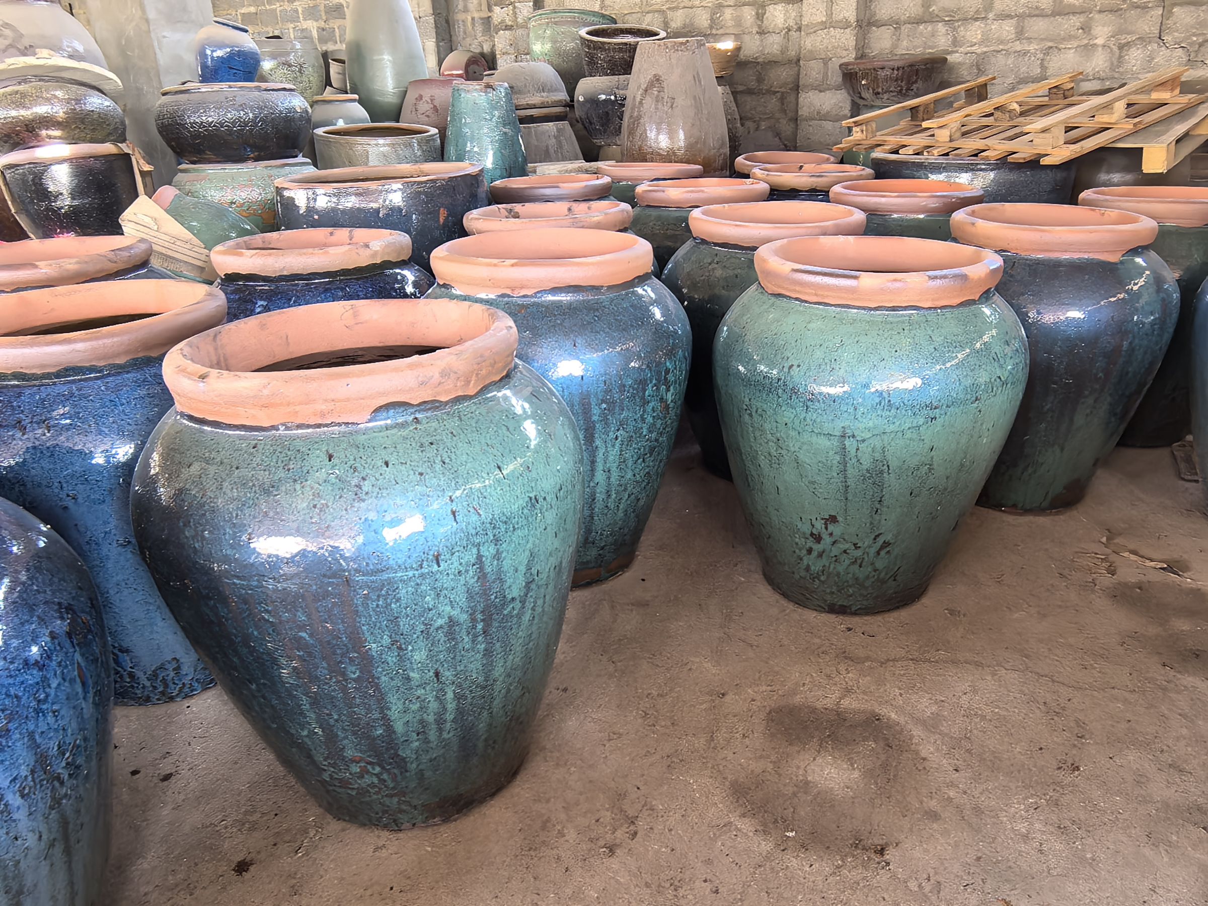 Rustic Glazed Tall Urn - Image 15