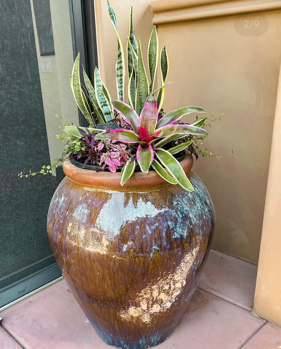 Rustic Glazed Tall Urn