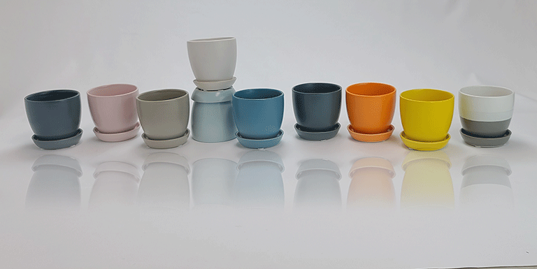 Bell Planter with Attached Saucer