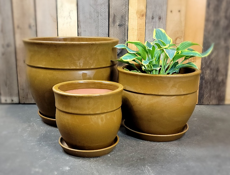 Dawson Round with Attached Saucer - Set of 3