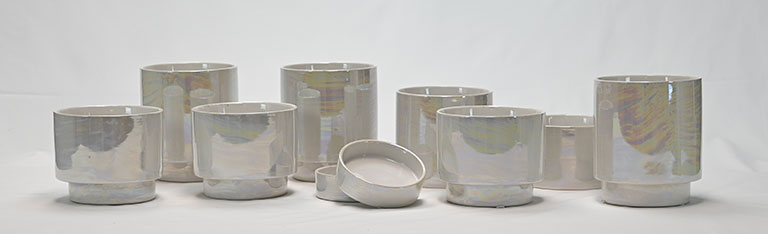 Pearl Glazed Mesa Planters - 4 Pack - Image 5