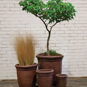 Black Clay Tall Rope Rim Round